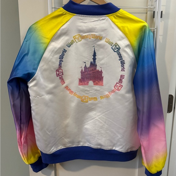 Walt Disney World White/Multi Colored Zip Up Jacket - Picture 3 of 9